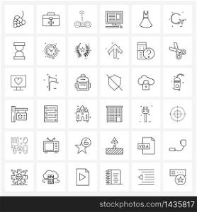 Isolated Symbols Set of 36 Simple Line Icons of top, outdoor, cuffs, entertain, activities Vector Illustration