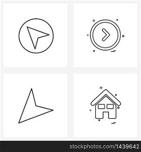 Isolated Symbols Set of 4 Simple Line Icons of cursor, mouse, left, interface, down Vector Illustration