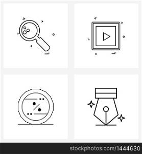 Isolated Symbols Set of 4 Simple Line Icons of search, label, search, ui, Monday Vector Illustration