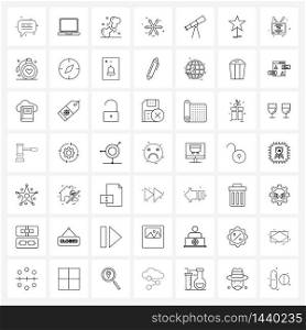 Isolated Symbols Set of 49 Simple Line Icons of science, star, accident, direction, emergency Vector Illustration