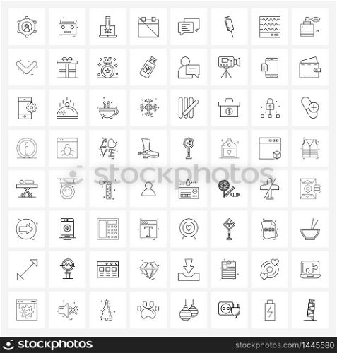 Isolated Symbols Set of 64 Simple Line Icons of chatting, disable, vector, schedule, calendar Vector Illustration