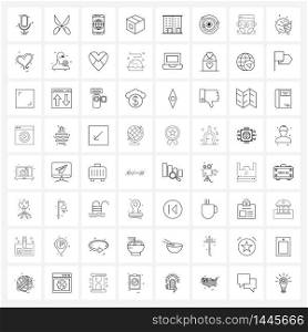 Isolated Symbols Set of 64 Simple Line Icons of city, package, internet, in, delivery Vector Illustration