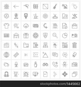 Isolated Symbols Set of 64 Simple Line Icons of disable, furniture, construction, table, drawer Vector Illustration