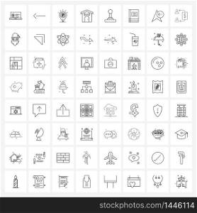 Isolated Symbols Set of 64 Simple Line Icons of gear, gear box, park, live, home Vector Illustration