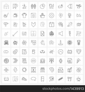 Isolated Symbols Set of 81 Simple Line Icons of diagram, under, burning, road, block Vector Illustration
