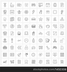 Isolated Symbols Set of 81 Simple Line Icons of vehicle, school, capture, bus, mail box Vector Illustration