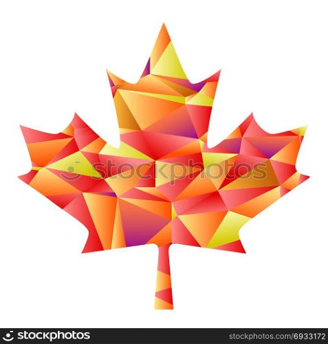 isolated the desiogn of polygon autumn maple leaf on white background