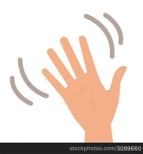 Isolated vector illustration of waving Hand for your web site mobile app logo UI design.. Isolated vector illustration of waving Hand for your web site.