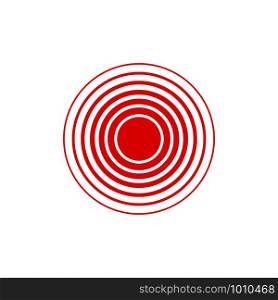isolated vector red ring, pain circle in flat. isolated vector red ring, pain circle, flat