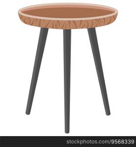 Isolated wooden coffee table in flat style. Vector illustration.. Isolated coffee table. Vector illustration.
