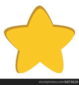 Isolated yellow star icon, ranking mark. Isolated yellow star icon, ranking mark, chiseled element on white background.