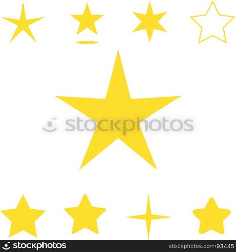 Isolated yellow star icon, ranking mark. Isolated yellow star icon, ranking mark set. Modern simple favorite sign, decoration symbol for website design, web button, mobile app.
