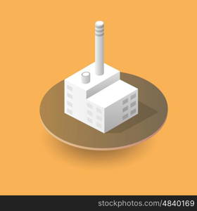 Isometric 3D city icon with houses, factory, industry, buildings for Web sites and applications