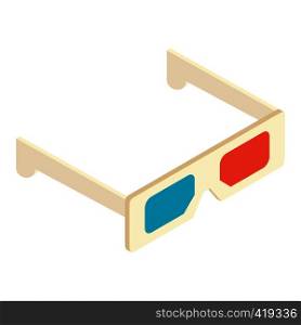 Isometric 3d glasses icon isolated on a white background. Isometric 3d glasses icon