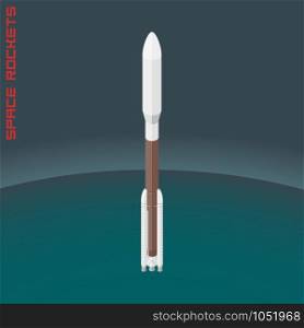Isometric american space medium rocket. Vector illustration. Isometric american space medium rocket