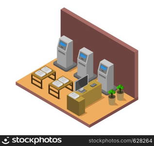 isometric bank room