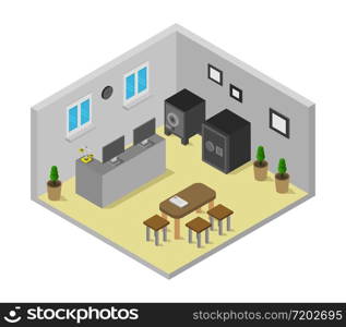 isometric bank room