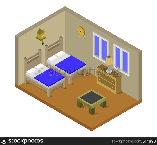 isometric bedroom