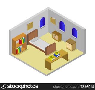 isometric bedroom room