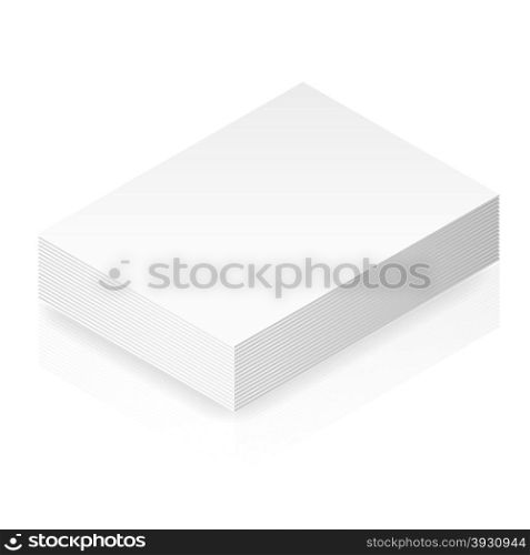 Isometric blank paper stack. Isometric blank paper stack vector graphic illustration
