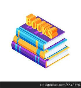 Isometric book icon.. Isometric book icon. Education or bookstore illustration in flat design style.