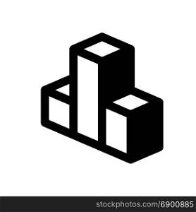 isometric box chart, icon on isolated background