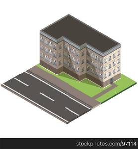 Isometric building city 3d icon vector design house illustration concept isolated
