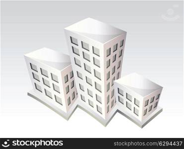 Isometric buildings vector icons on white background