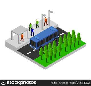 isometric bus stop