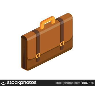 isometric business Briefcase with lock icon isolated on white background. vector illustration in flat style. Briefcase with lock icon