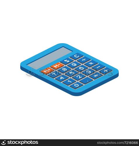 Isometric calculator on white background. For web design and application interface, also useful for infographics.Vector illustration.