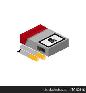 isometric cigarette pack in flat style, vector illustration. isometric cigarette pack in flat style, vector