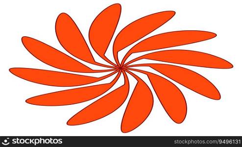 Isometric circular shape with petals like sun or flower isolated on white. Vector clipart.. Isometric circular shape with petals like sun or flower isolated on white. Clipart.