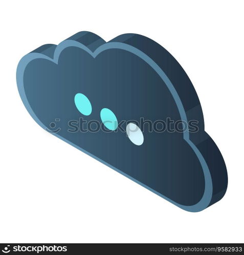 Isometric cloud database. Cloud computing and File cloud storage. Modern technology. Vector illustration