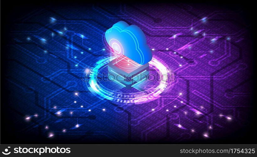 Isometric cloud server, ai analysis with cloud server