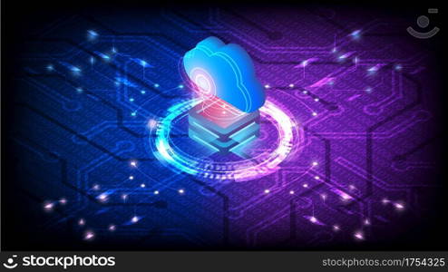 Isometric cloud server, ai analysis with cloud server
