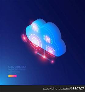 Isometric cloud server, data storage