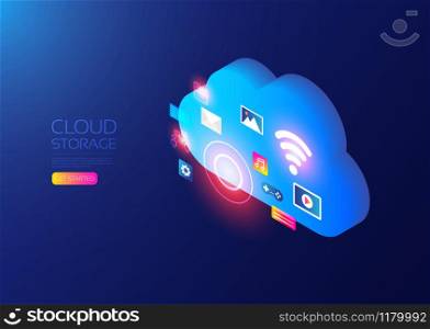 Isometric cloud service, online data storage