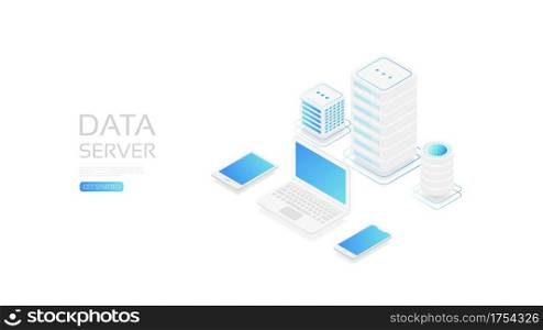 Isometric cloud service, online data transfer to gadget device