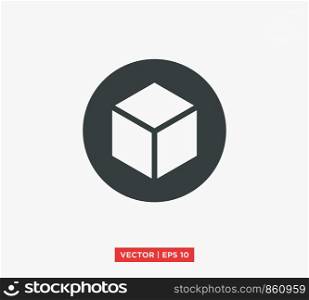Isometric Cube Icon Logo Vector Illustration