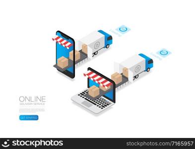Isometric E-commerce, online delivery service