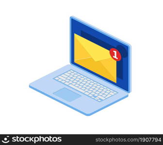 isometric Email service. Electronic mail message concept as part of business marketing. Webmail or mobile service layout for website landing header. vector illustration. Email service isometric