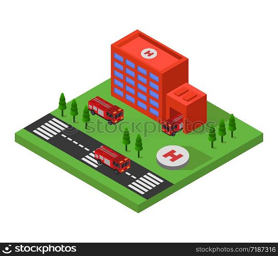 isometric fire station
