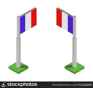 isometric france flag