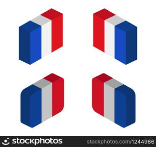 isometric france flag