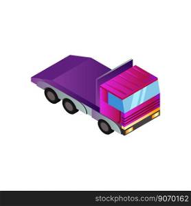 isometric freewheel. Large vehicle for transportation and delivery of goods