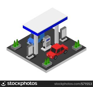 isometric gas station