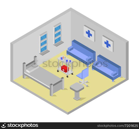 isometric hospital room