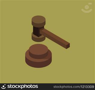 isometric judge hammer
