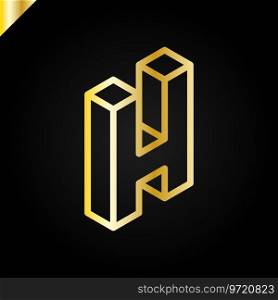 Isometric letter h logo abstract and simple Vector Image